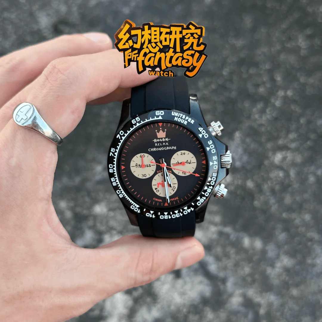 Y2K Institute Quartz Watch Unique Crown Design Waterproof Multi-Function Chronograph Fashionable Niche Suitable for Couples