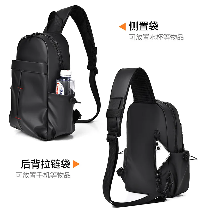 Large Capacity Chest Bag with Water-Resistant Coating for Men, Crossbody Shoulder Bags for Commuting bolsa homme bolso de pecho image 4