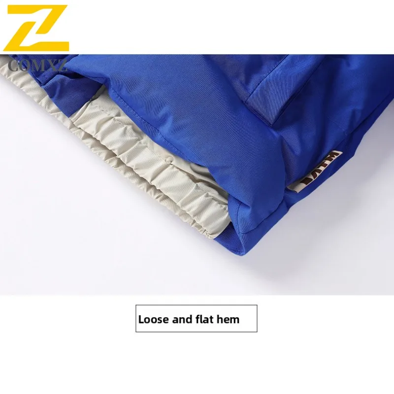 COMXZ 2025 Winter Fleece Lined Thick Hooded Unisex Cotton Jacket Solid Color Two Piece Set Mens Warm Outwear for Couples