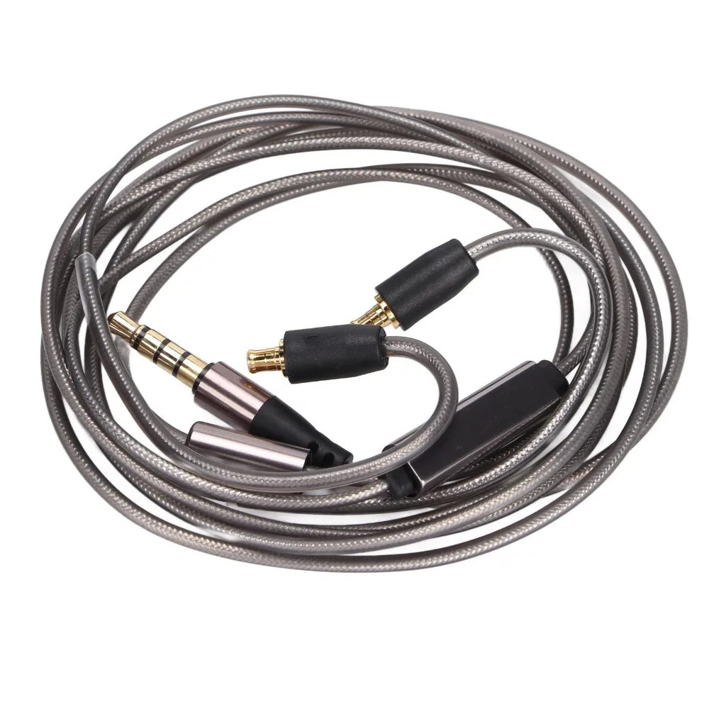 for A2DC Interface Headphone Audio Cable with Microphone Ear-hook Design Music Control Upgrade Earphone Cable for ATH CKS1100