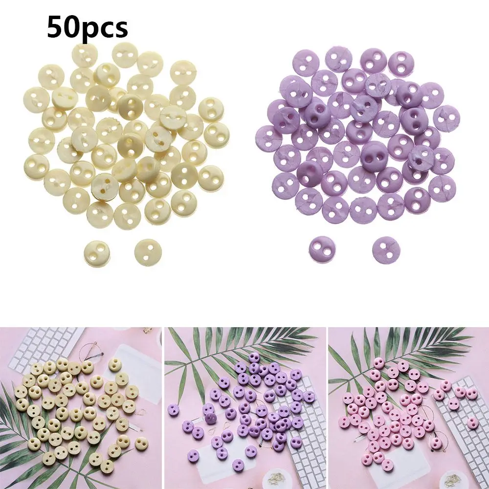 กระดุมพลาสติกน่ารัก 50 ชิ้น สำหรับงานฝีมือ DIY ตกแต่งเสื้อผ้า ติดเย็บเสื้อผ้า