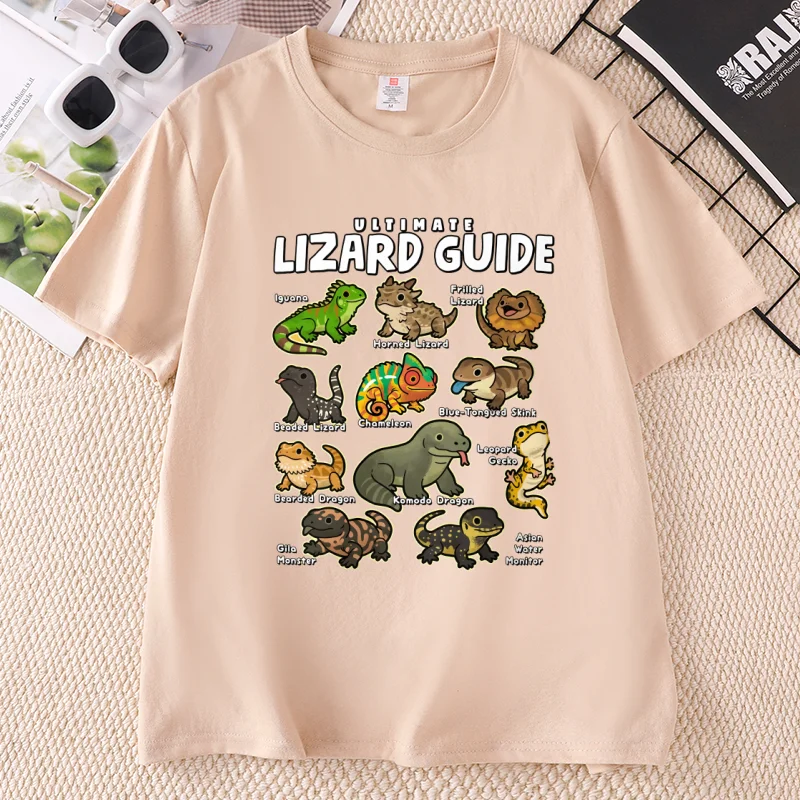 Funny Lizard Graphic T Shirts Cotton Short Sleeve Round Neck Printed Tshirt Casual Summer Men Women T-shirt Round Eck Tees