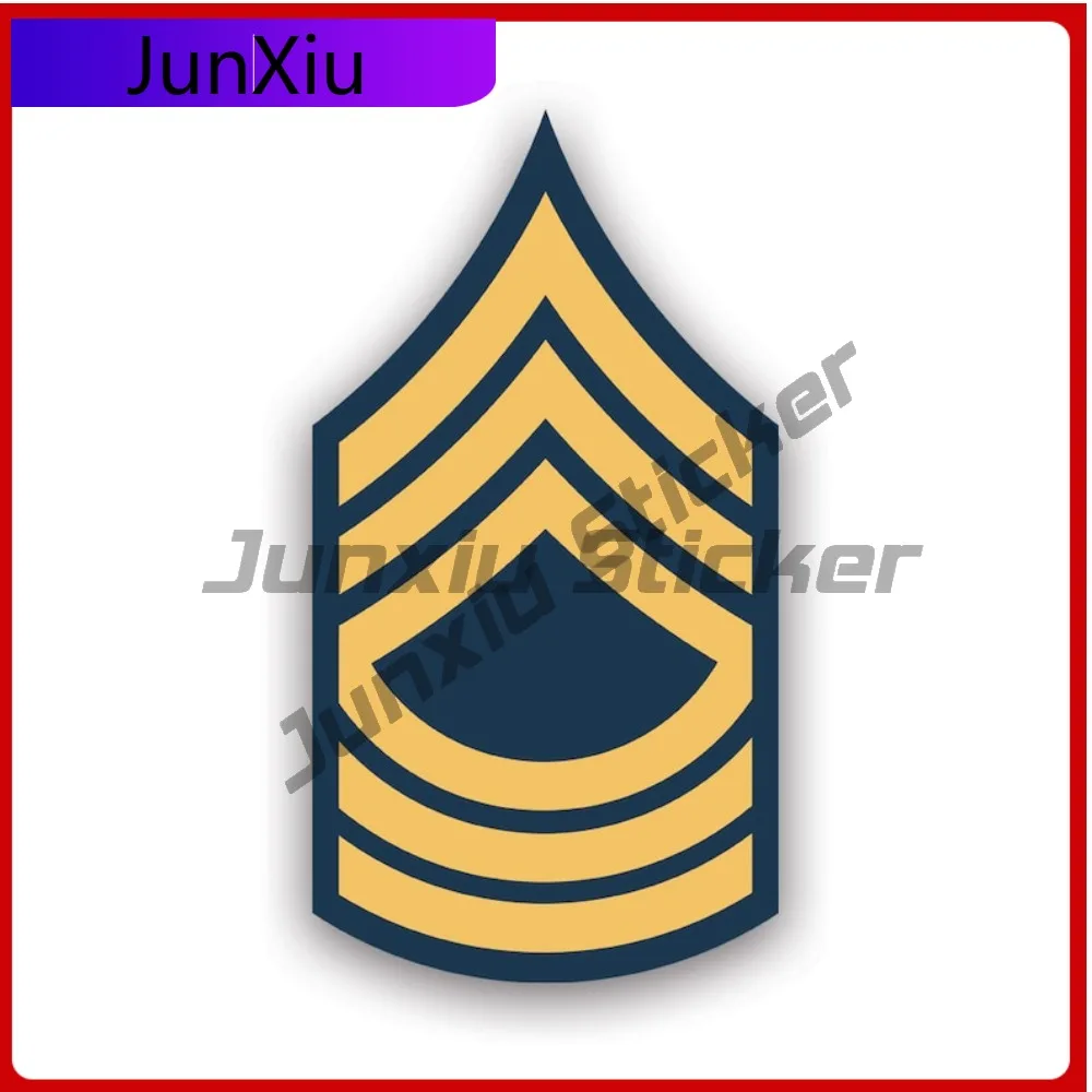 

E-8 Master Sergeant Insignia Stickerwaterproof Outdoor Cool Bumper Waterproof Vinyl Decal For Campers High Quality Decor Unique
