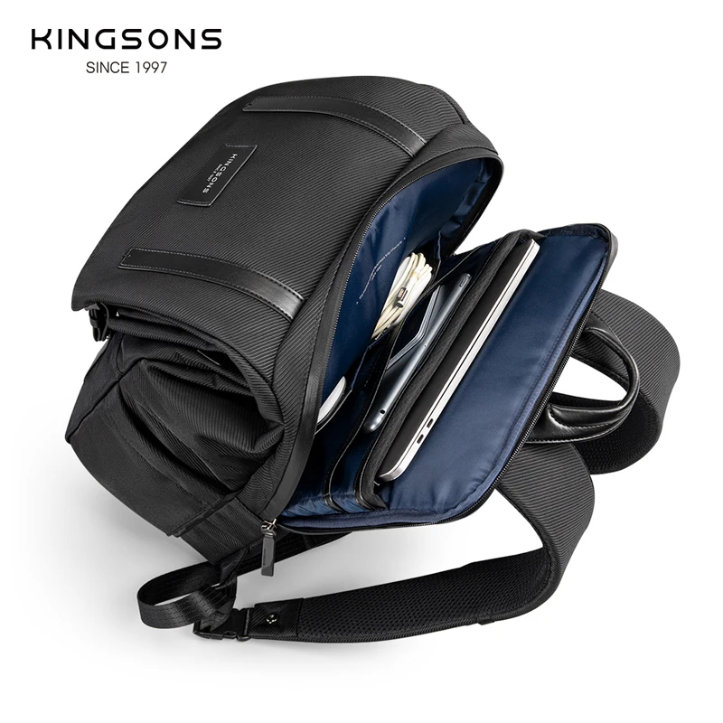 Kingsons  Backpack Laptop Bag 15.6 Inch Notebook Man Lady Business Office Worker Computer Case USB Charging DropShip