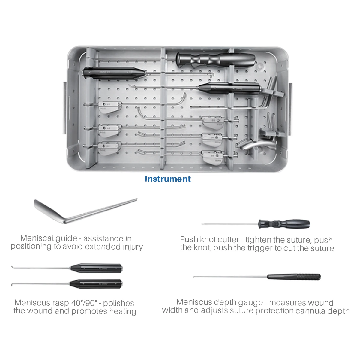 Hot Sale Sports Medicine All Inside Repair Knee Meniscus Repair Meniscal Suture Sys T E M Instrument Set For Meniscal Repair//