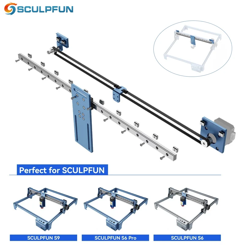 

New SCULPFUN S9/S6PRO/S6 X-axis Linear Guide Upgrade Kit High Precision Industrial Grade Direct Installation Without Drilling