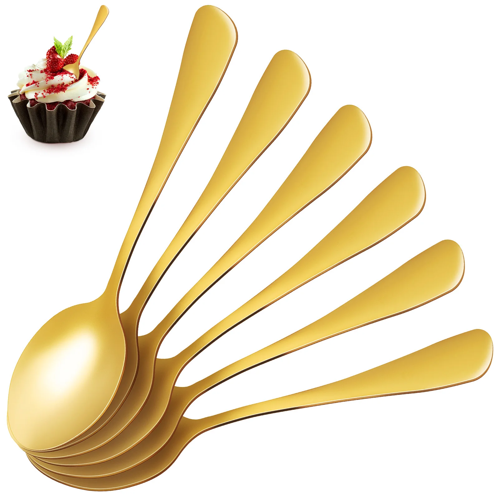 

6Pcs Stainless Steel Tableware Dinner Spoons Polished Finish Long Handles Reliable Everyday Use Metal Spoons for Eating