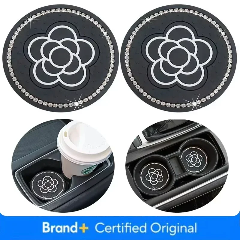 

2 шт. автомобильных подставок с бриллиантами, автомобильные подстаканники для чая с цветком, силиконовые противоскользящие подставки, внутренние коврики для чашек с водой General Motors