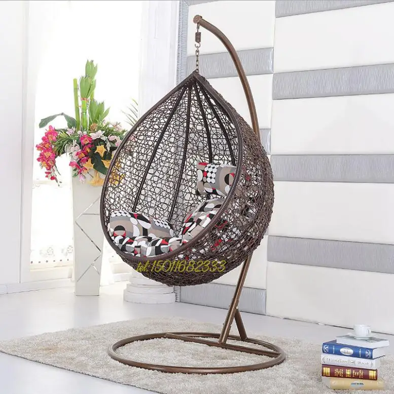 TOPIND Outdoor Patio Steel PE Wicker Hammock Swing Chair Stand