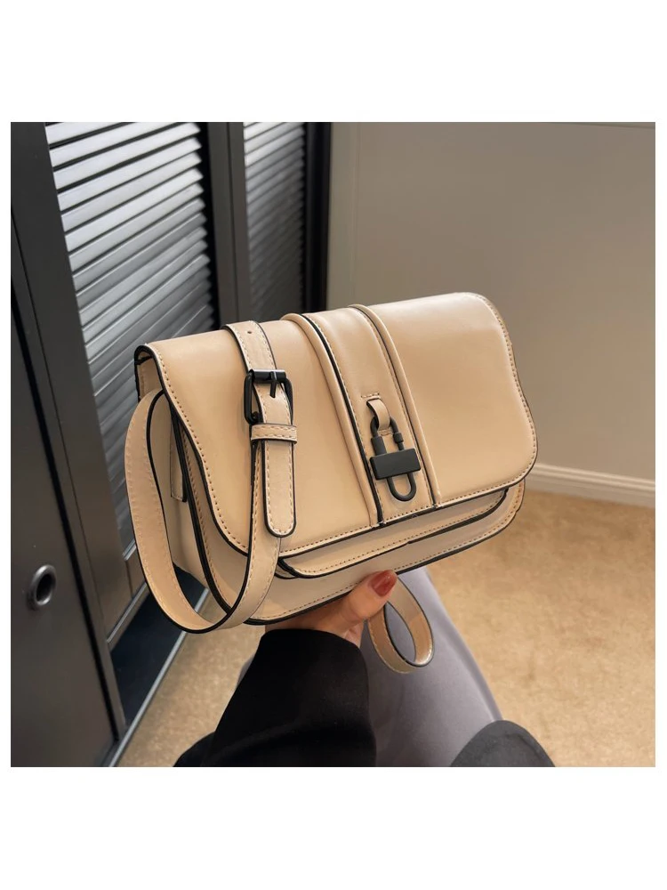 

Vintage Square Crossbody Bags Bor Women Spring Fashion PU Leather Commuting Bags Simple High Quality Daily Shoulder Bags