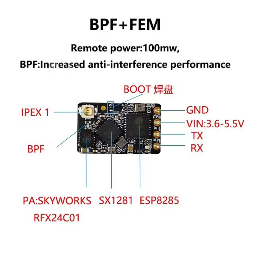 ELRS 2.4GHz NANO ExpressLRS Receiver With T type Antenna Support Wifi Upgrade for RC FPV Traversing Drones Parts