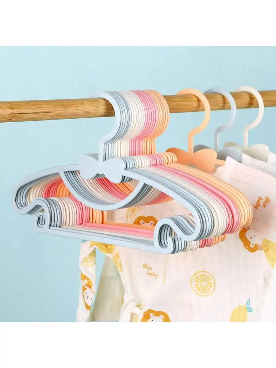 10 قطع من شماعات ملابس الأطفال متعددة الوظائف، رف تجفيف ملابس الأطفال المحمول المضاد للانزلاق ودعم الملابس لحديثي الولادة، في