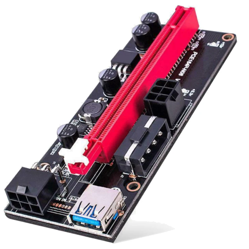 8Pcs VER009 USB 3.0 PCI-E Riser VER009S Express 1X 4X 8X 16X Extender Riser Adapter Card SATA 15Pin To 6 Pin Power Cable