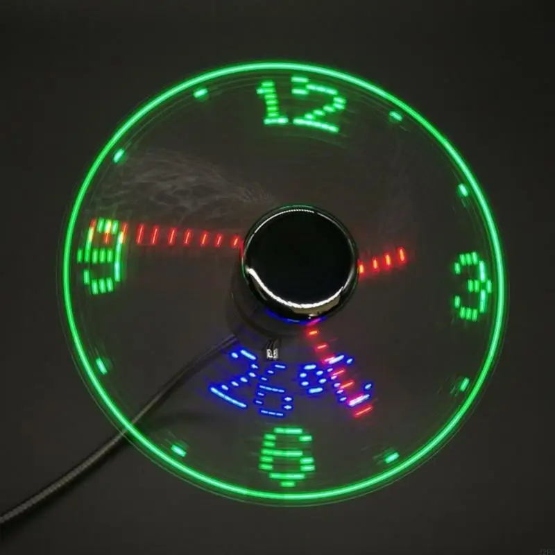 J2FC Multifunctional Display Real Time Temperature Portable Household USB Clock Fan