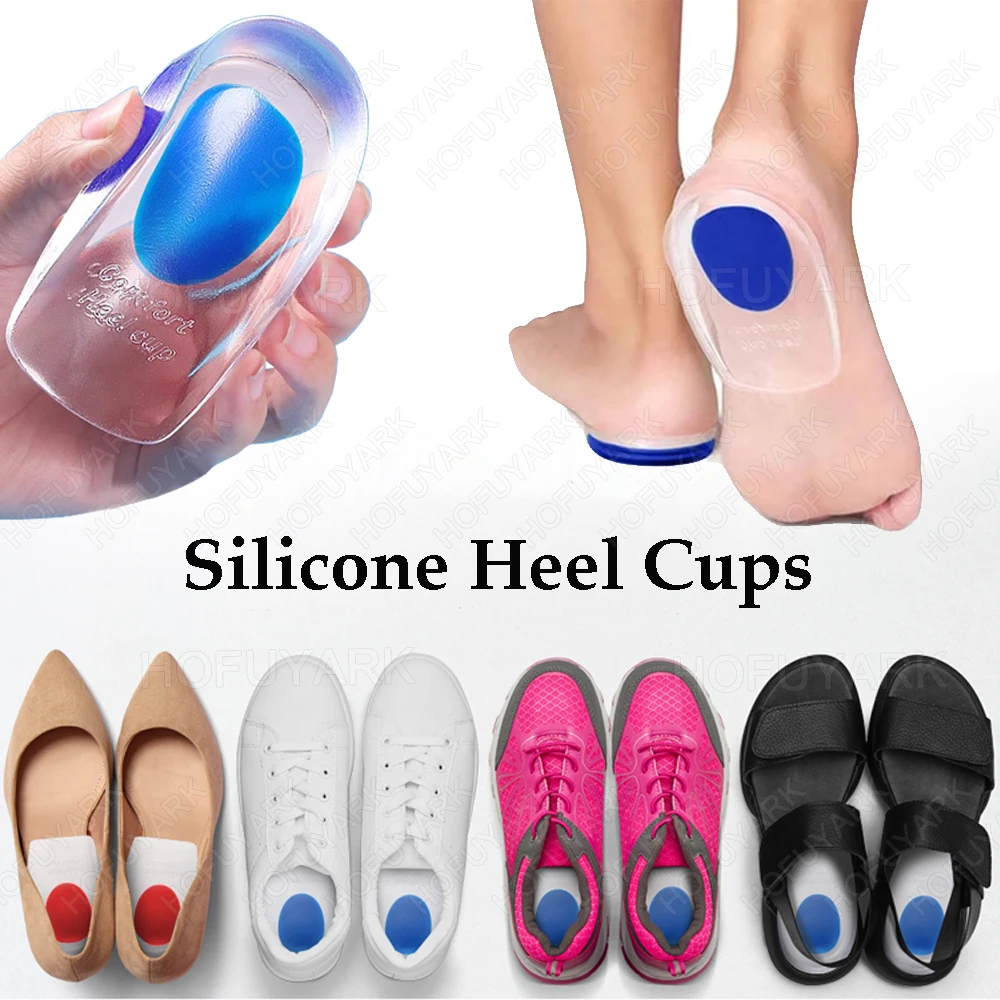 

Silicone Heel Cups Gel Insoles for Plantar Fasciitis Heel Spurs Pain Relief Insoles for Man Woman Walking All Day Heel Support