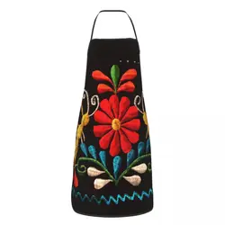 Custom Unisex Mexican Butterflies And Flower Pattern Bib Apron Adult Women Men Chef Tablier Cuisine for Cooking Kitchen