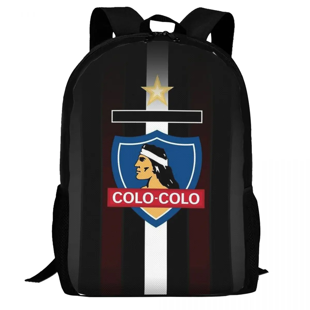 Golden Colo-Colo Campeon DE Chile Backpack Daypack Large Capacity Children BookBag School Bag Shoulder Bags for Men Women