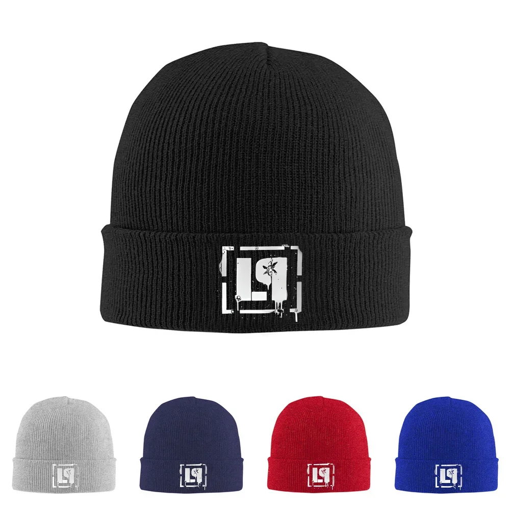 2026 Abstract shapes,plant,dark background,spots Men Women Unisex Knitted Hat Beanie Pullover Cap Winter Thermal Warm Christmas