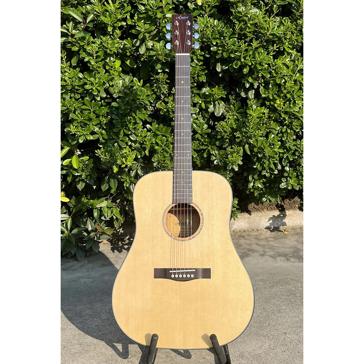 Aiersi 41 Inch Gloss Finish Solid Spruce Top Mahogany Back and Side Acoustic Guitar