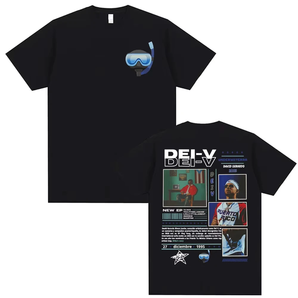 Camisetas de la gira 2026 del rapero Dei V David Gerardo, camisetas casuales de algodón de manga corta para hombre y mujer, estilo Harajuku Hip Hop Street Ins