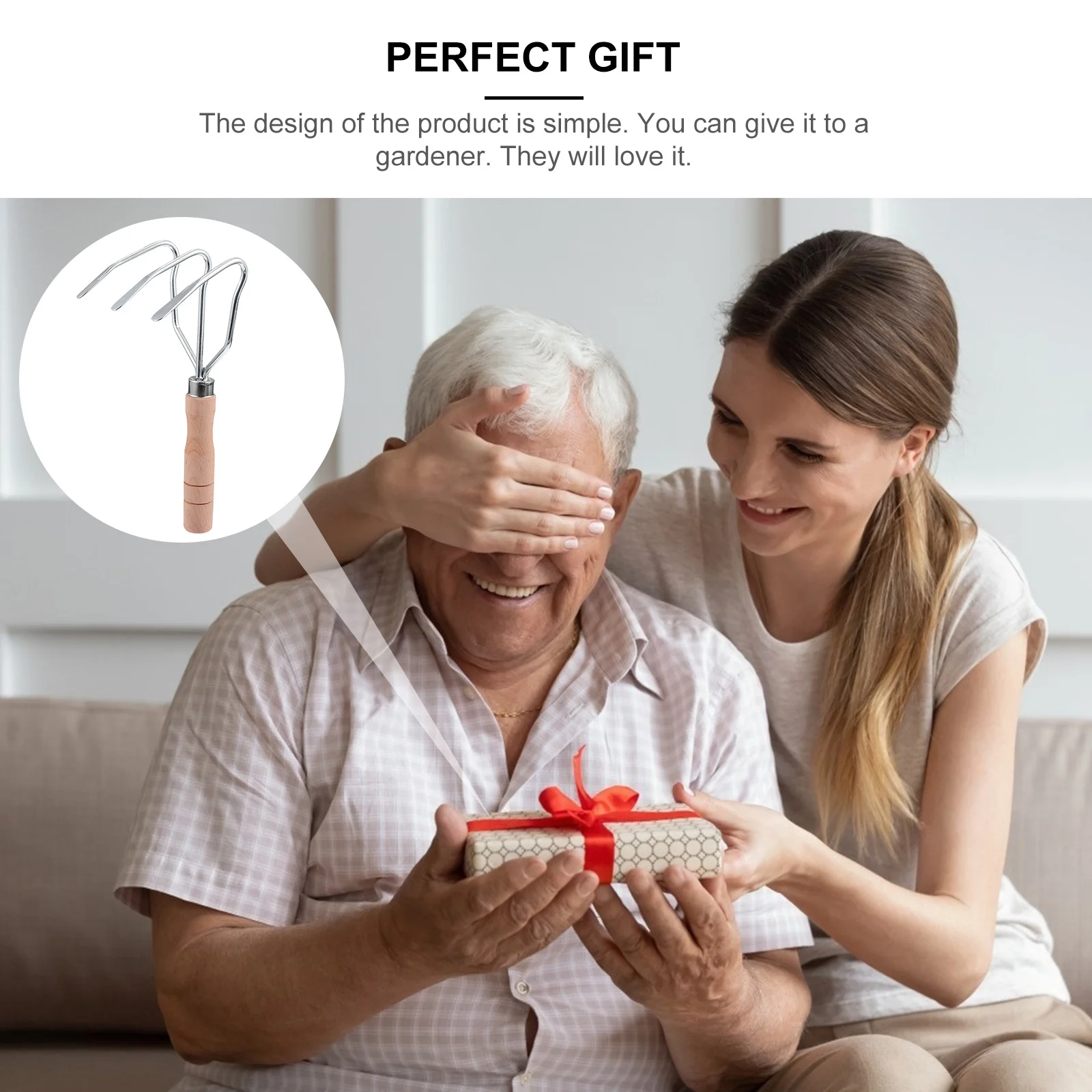 

1Pcs Portable Hand Cultivator Garden Tool Wooden Handle Sturdy Durable Aerating Tough Soil Gardening Supplies Hand Cultivator