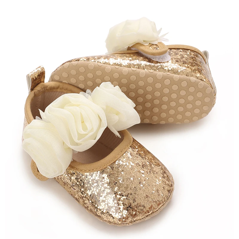 Fiori carini Scarpe da principessa per bambina 0-1 anni Scarpe da ginnastica casual con fiocco antiscivolo Primavera Bambino con suola morbida Primi