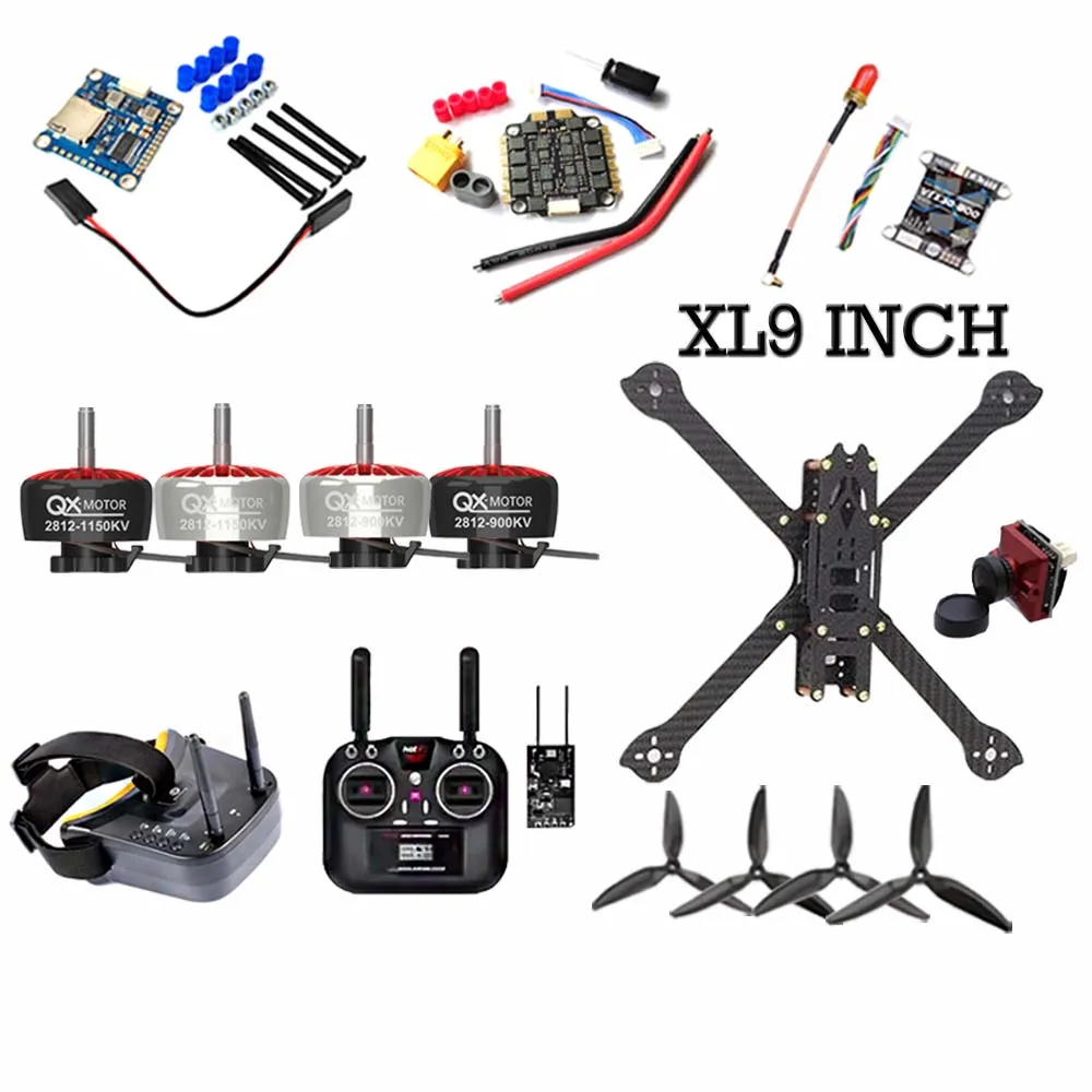 

XL8 / XL9 Inch Carbon Fiber Frame / 4*2812 Brushless Motor /4in1 60A ESC / F4 V3S Plus Flight Control / HT-8A For RC FPV Drone