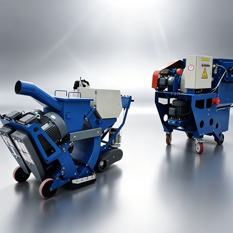 Portable 850mm Walk Behind Shot Blasting Equipment For Steel Structure Rust Removal Surface Cleaner With Vacuum Dust Collector