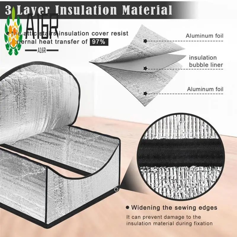 

A16R-Attic Door Zipper Cover Zipper Waterproof Insulated Cover Fireproof Attic Door Cover Attic Opening Cover For Winter