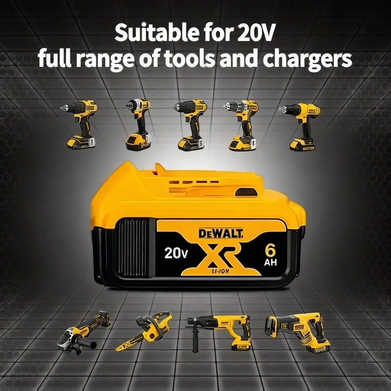 ل XR ديوالت 18 فولت/20 فولت 6.0Ah ليثيوم أيون أدوات كهربائية بطارية 5Ah 20 فولت شاحن بطارية كومبو DCB205 ، DCB206 ، DCB202 ، DCB1104 مجموعة شاحن