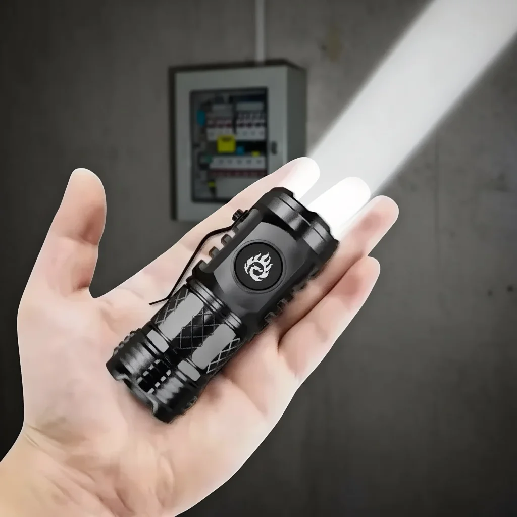 

Супер яркий мини-светодиодный фонарик, перезаряжаемый через USB-фонарь для рыбалки с зумом, мощный 3-режим освещения для кемпинга на открытом воздухе