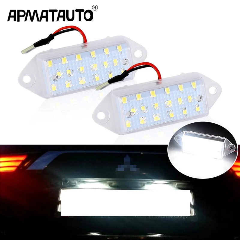 2pcs For Mitsubishi Lancer EVO VIII IX X 03+ No Error LED License Number Plate Light OEM#: 8341A099, MB623967, MB596500