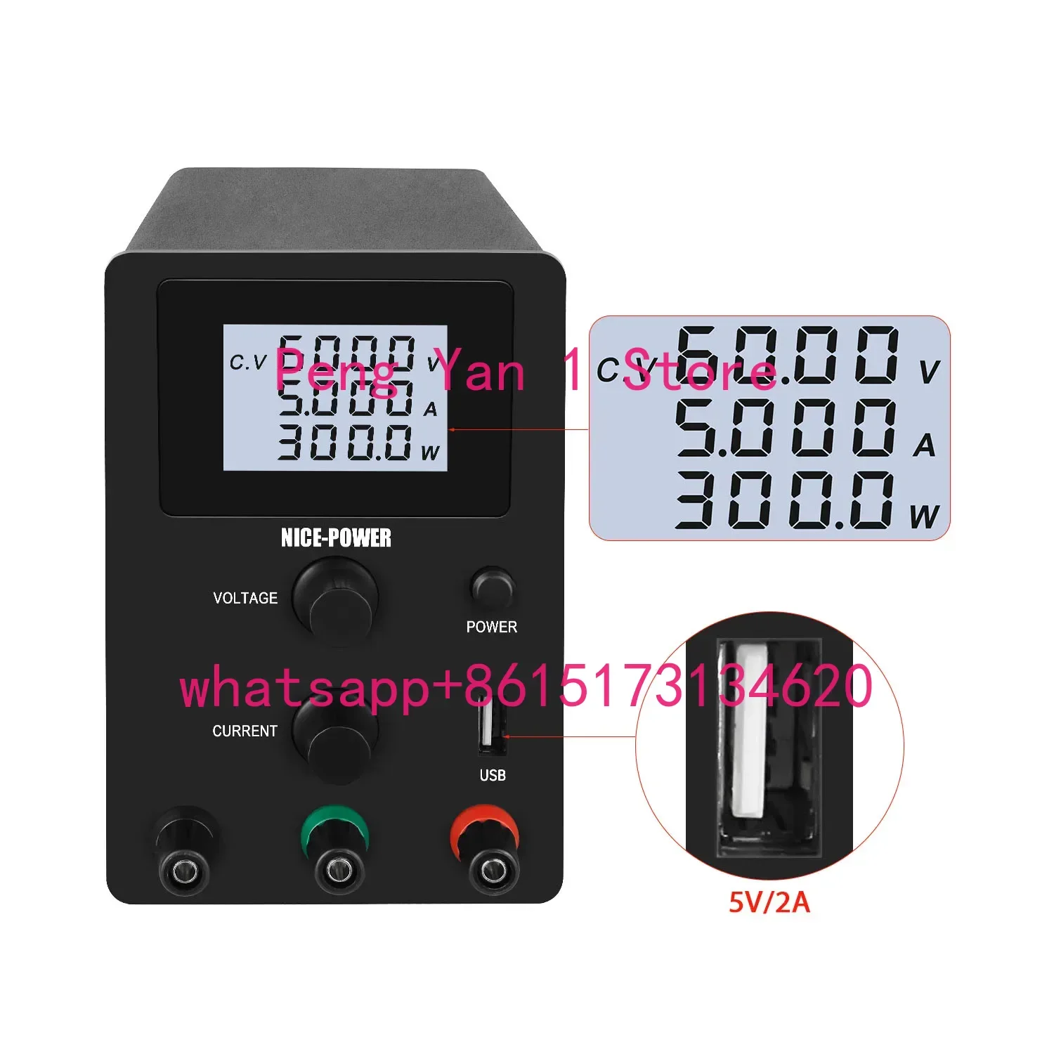 R-SPS605D DC Regulated Power Supply Precision Digital Adjustable Switching Power Source 60V 5A