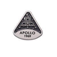 Apollo Moon Landing Commemorative Brooch Black English pins 1969 Metal Badge Accessories wholesale Gift to friends