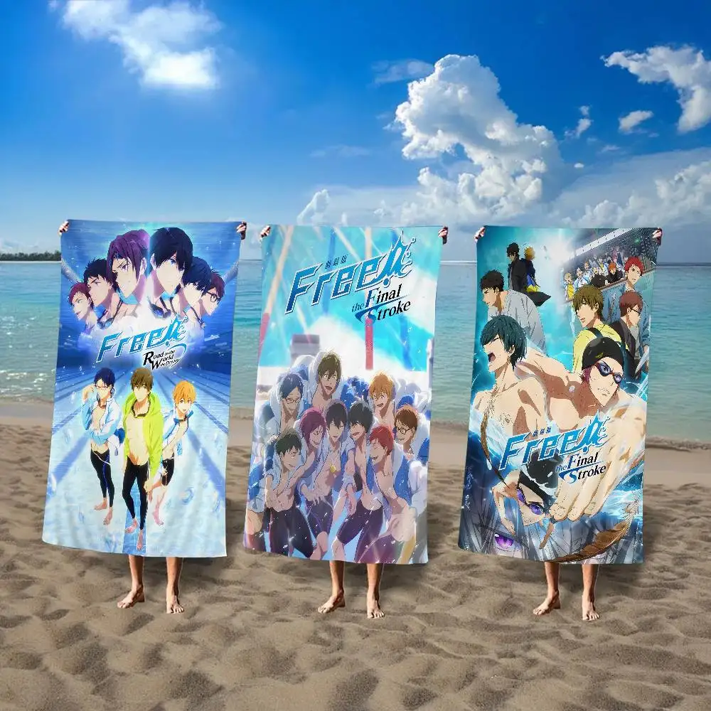 Anime Free Iwatobi Swim Club Big Microfiber Beach Towels Quick Dry Towel Sand Beach Towels Pool Towel for Travel Swim Pool Yoga