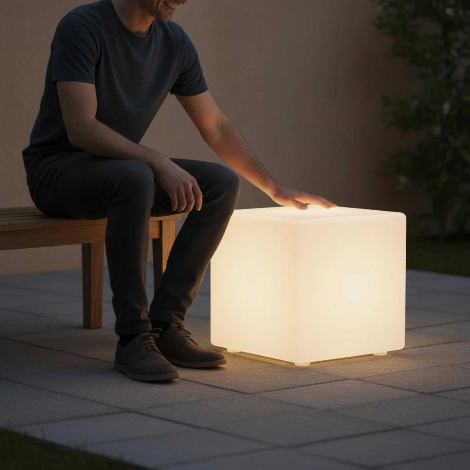 LED Cube Stool Waterproof LED Cube Lamp Illuminate Stool Dimmable Decor Item Cool to the Contact for Outdoor