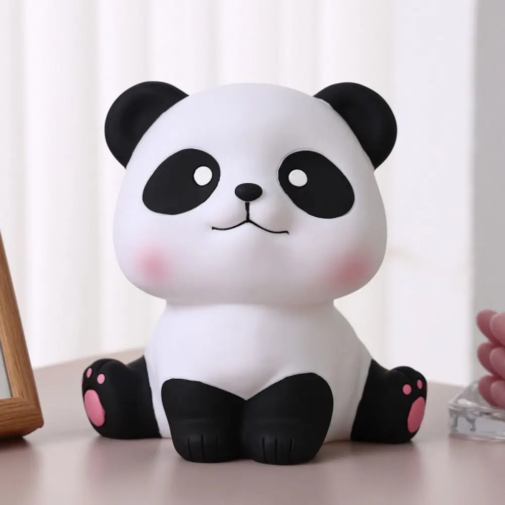 Simple Cute Design Panda Piggy Bank Cartoon Anti-fall Sitting Panda Saving Box Unbreakable Animals Ornaments Desktop