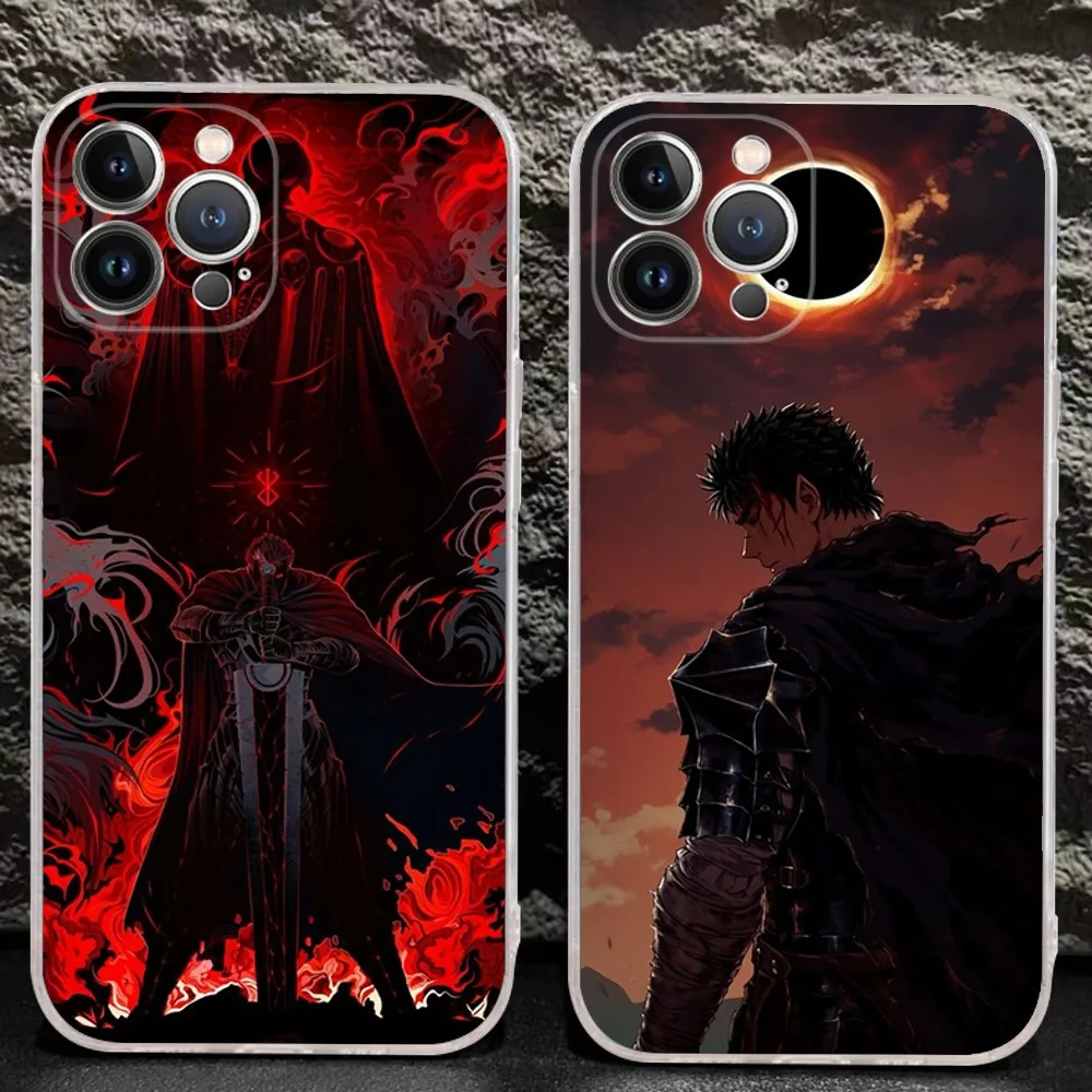 Anime B-Berserk G-Guts Phone Case For IPhone 16 15 8 7 6 6S Plus X SE XR XS 14 11 12 13 Mini Pro Max Mobile Case