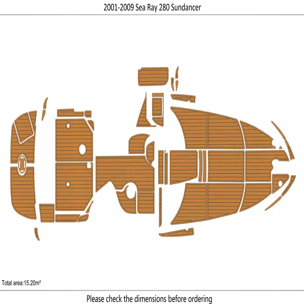 2001-2009 Sea Ray 280 Sundancer Cockpit Swim platform 146mm EVA Fauxfoam Marine Flooring Teak Yacht boat marine accessories