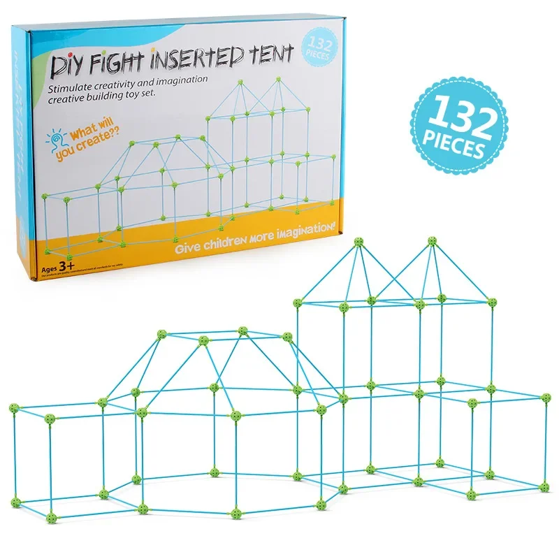 32PC children's building castle assembly toy DIY tent castle bead insertion educational toy