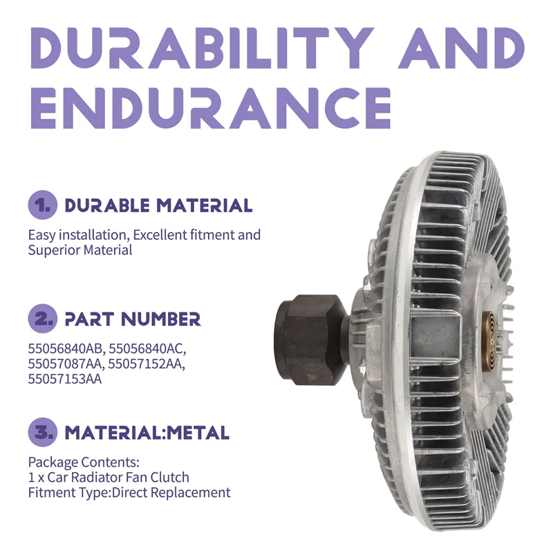 

2009-2020 For Dodge Ram 1500 2500 3500 Pickup 4000 V8 5.7L Car Radiator Fan Clutch 55056840AB