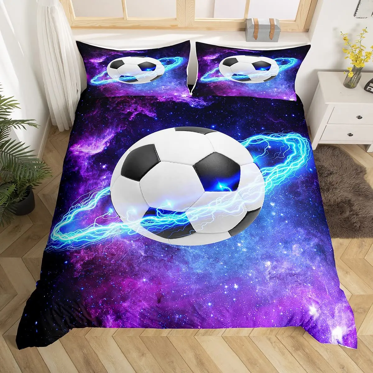 Imagem -05 - Futebol Duvet Cover Conjunto Hand Drawn Sketch Soccer Flag Network Team Sports Bedding Conjunto para Meninos Adolescentes Homem Twin Comforter Cover