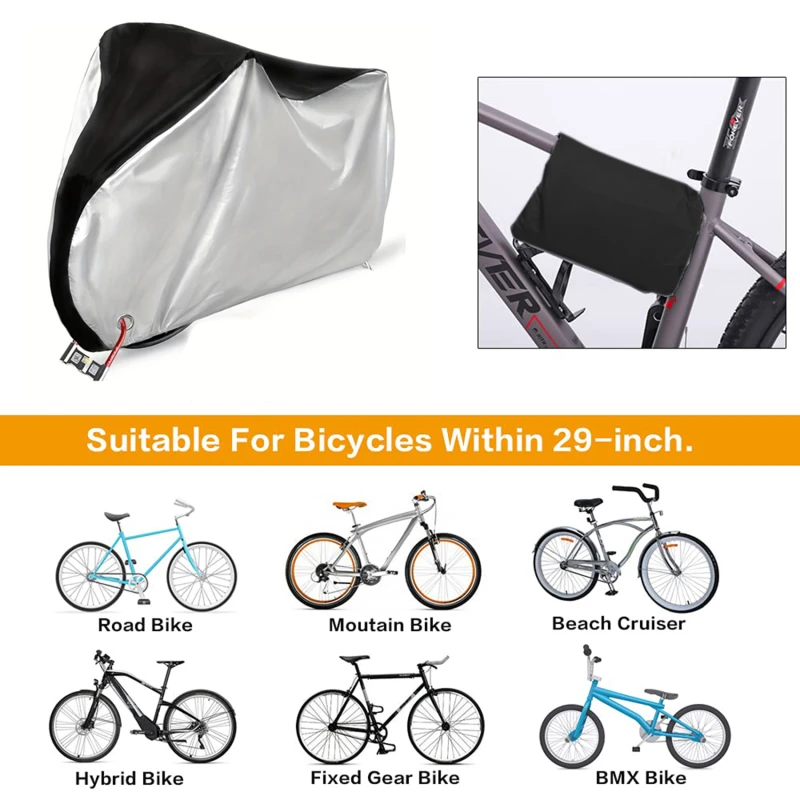 Waterproof Bike Cover With Lock Hole M-3XL Size Multipurpose Rain Snow Dust All Weather Protector Covers For Bike Fit Most Bike