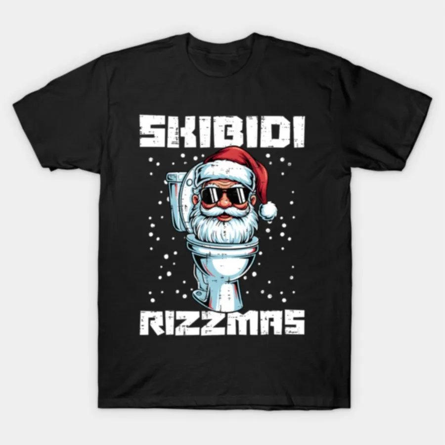 

Skibidi Rizzmas Toilet T-shirt For Men Women 100% Cotton T Shirts Short Sleeve Tops 1128-2