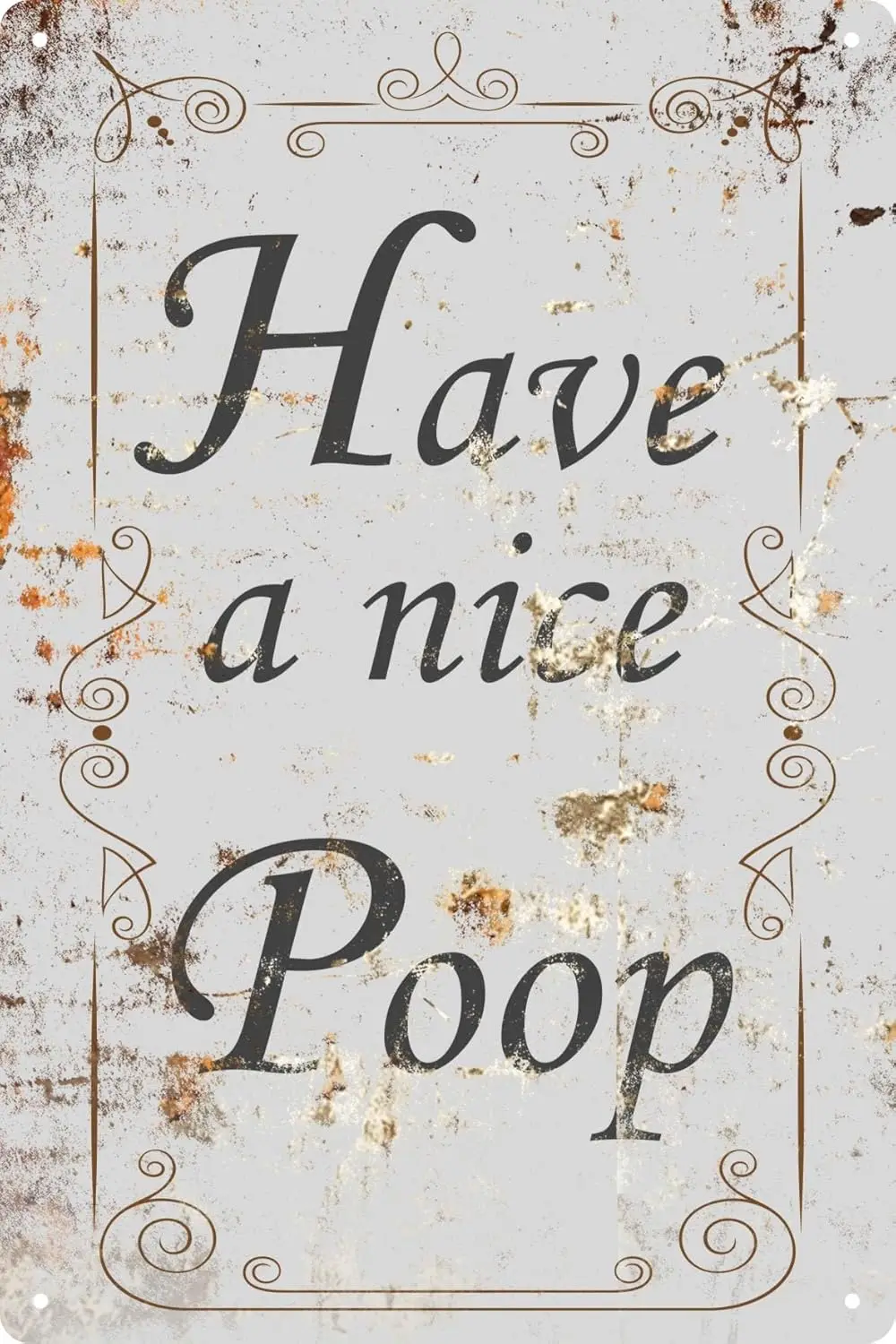 Lustiges Metallschild „Have A Nice Poop“ für Badezimmer-Wanddekoration, Wandaufkleber, Heimdekoration, Türzubehör, Poster, Geschenke für Cafés, Bars, Clubs