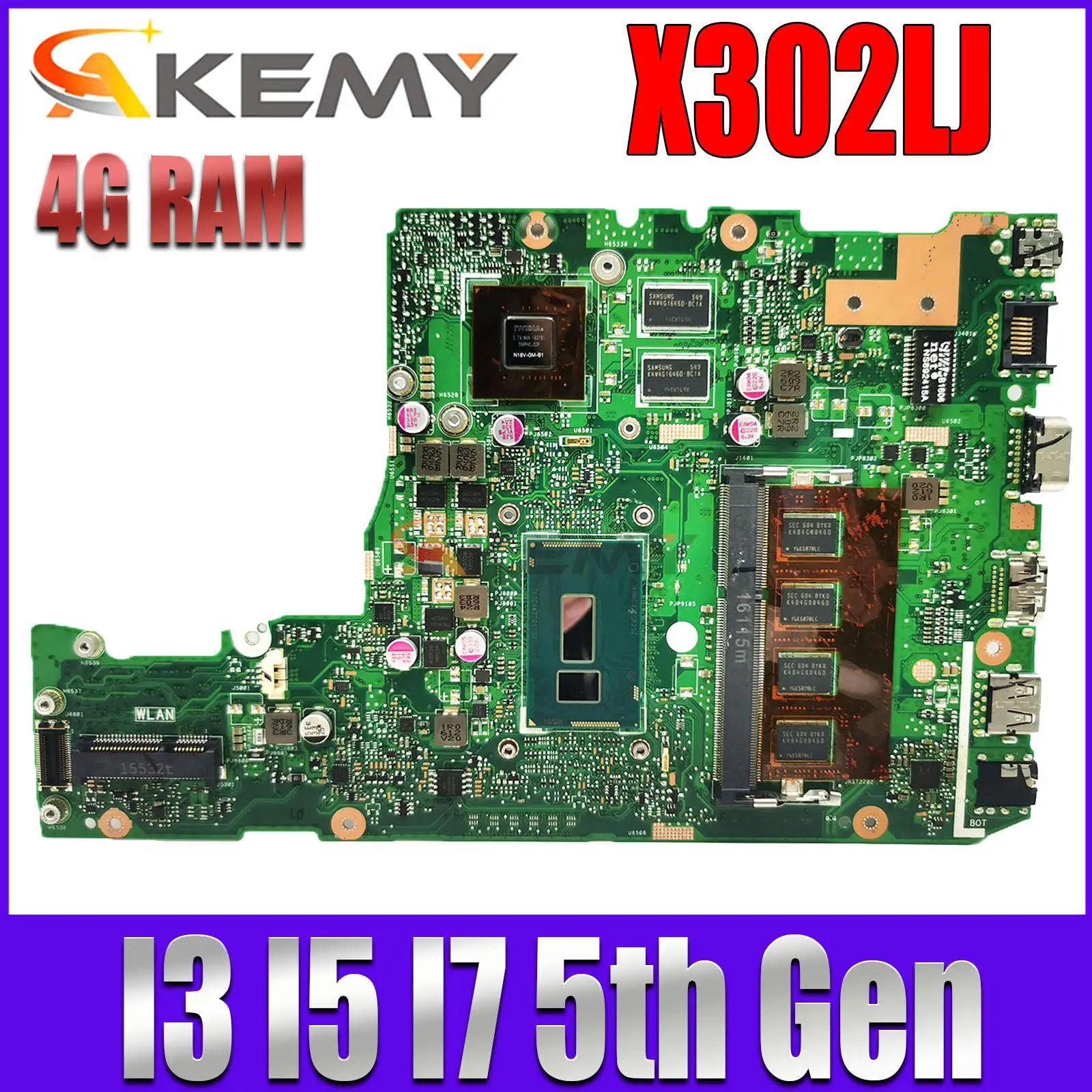 

X302LJ Motherboard For ASUS X302L X302LA/LJ X302LJ 4G RAM i3/i5/i7 CPU GT920M/V2G GPU Laptop Mainboard 100% Tested OK Used