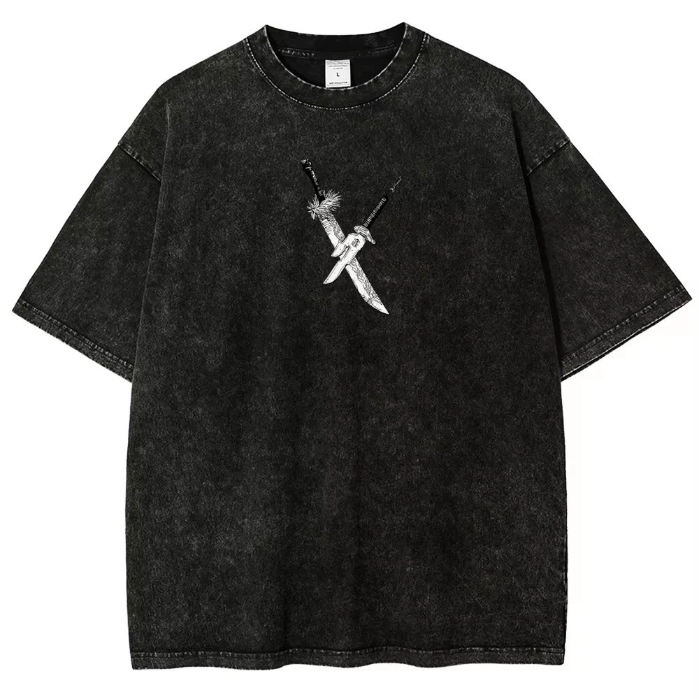 2026 Jujutsu Kaisen Maki Zenin Printed T-shirt Men's and Women's Washed T-shirt High Quality Vintage Cotton T-shirt Harajuku Top