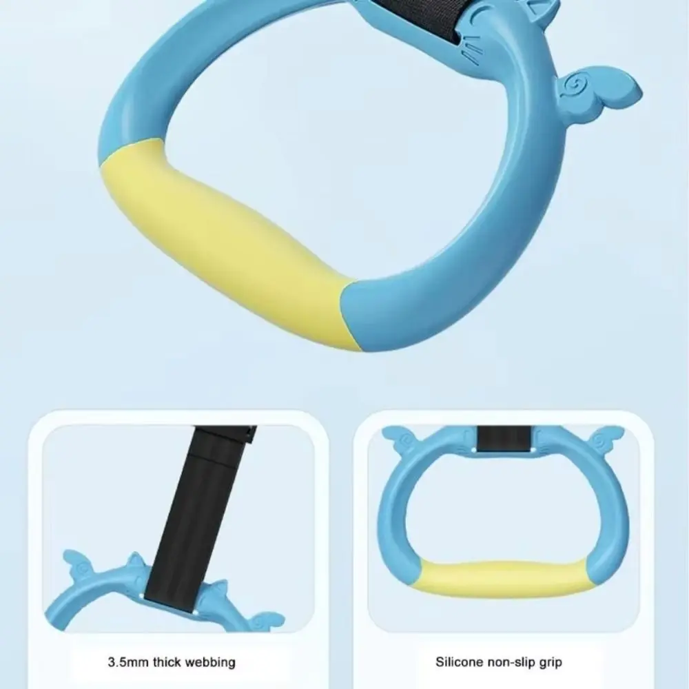 

Non-Slip Children Gymnastic Rings Adjustable Straps Comfortable Pull up Handle Rings Workout Arm Strength Strength Training Ring
