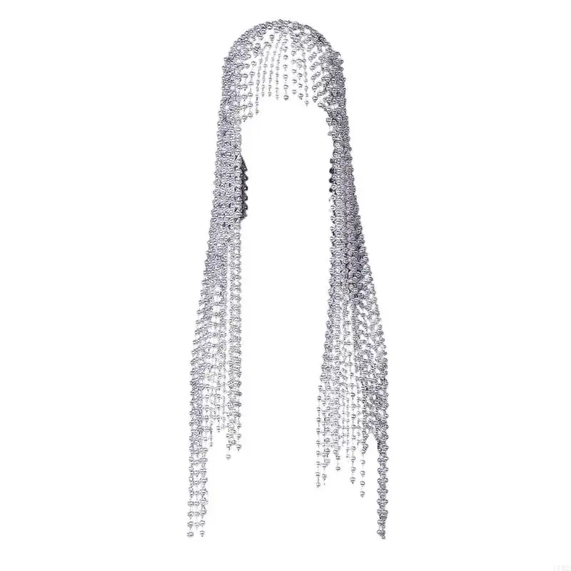 

CORD Elegant Faux Pearls Hair Chain With Cascading Fringe For Wedding Party Or Everyday