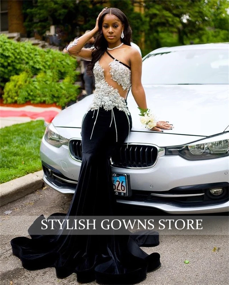 black prom dresses 2024 Velvet Girl Dress Sexy Sleeveless with Slit  DCdress you dont just attend an event Velvet Sheer O N Long